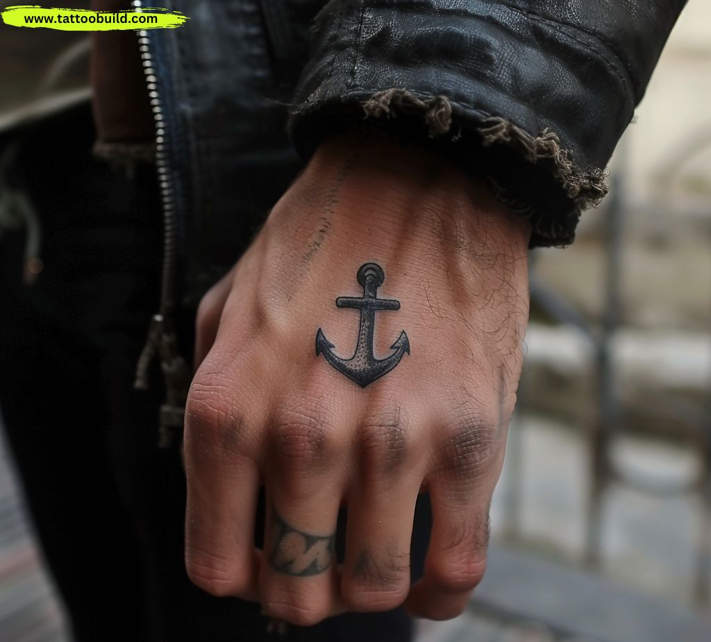 anchor tattoo on the hand