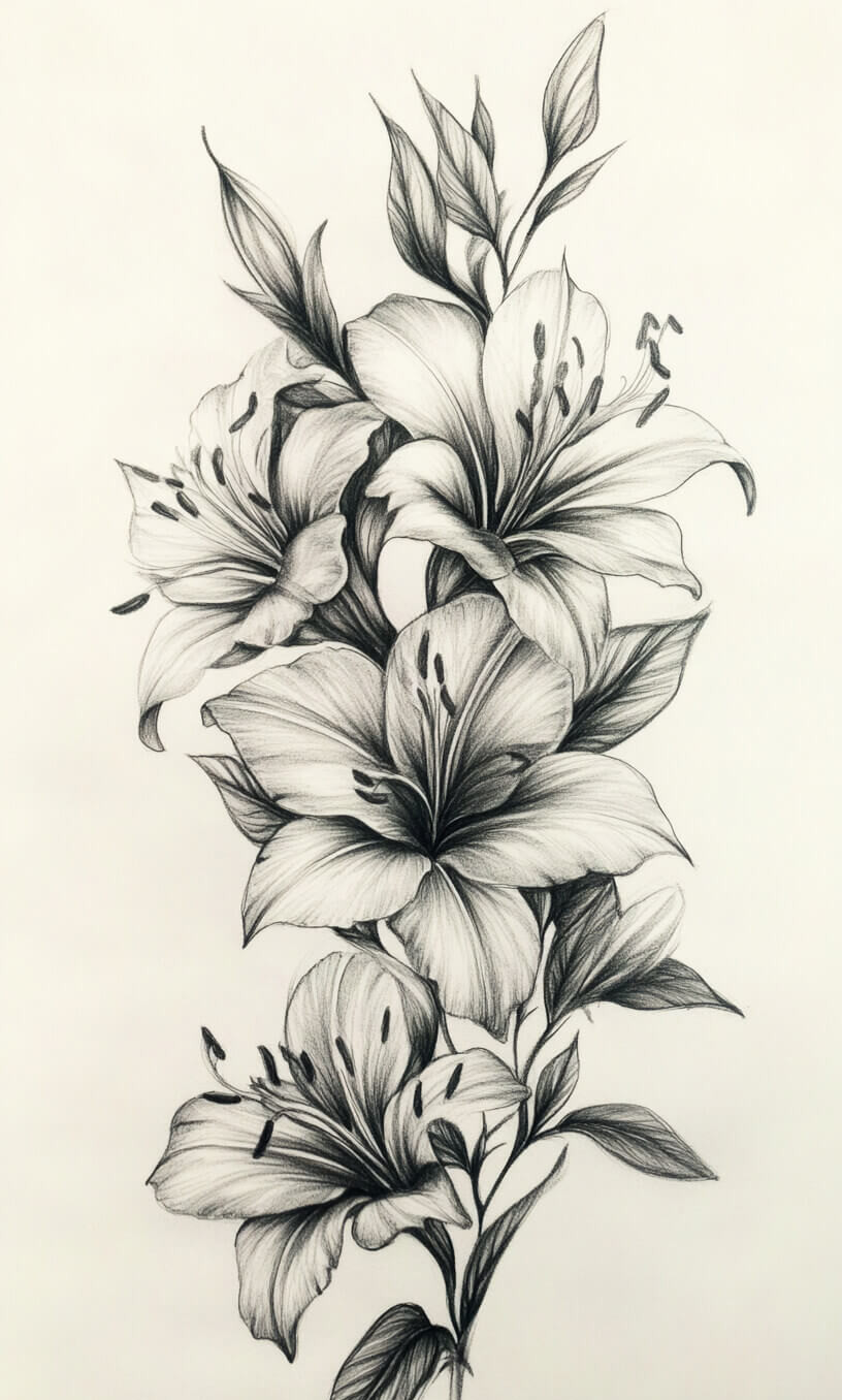Flower Tattoo Drawings-19