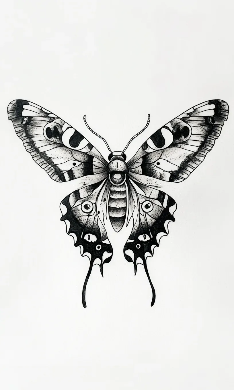 Moth Tattoo Drawings-9