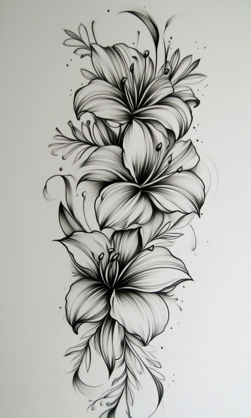 Flower Tattoo Drawings-5