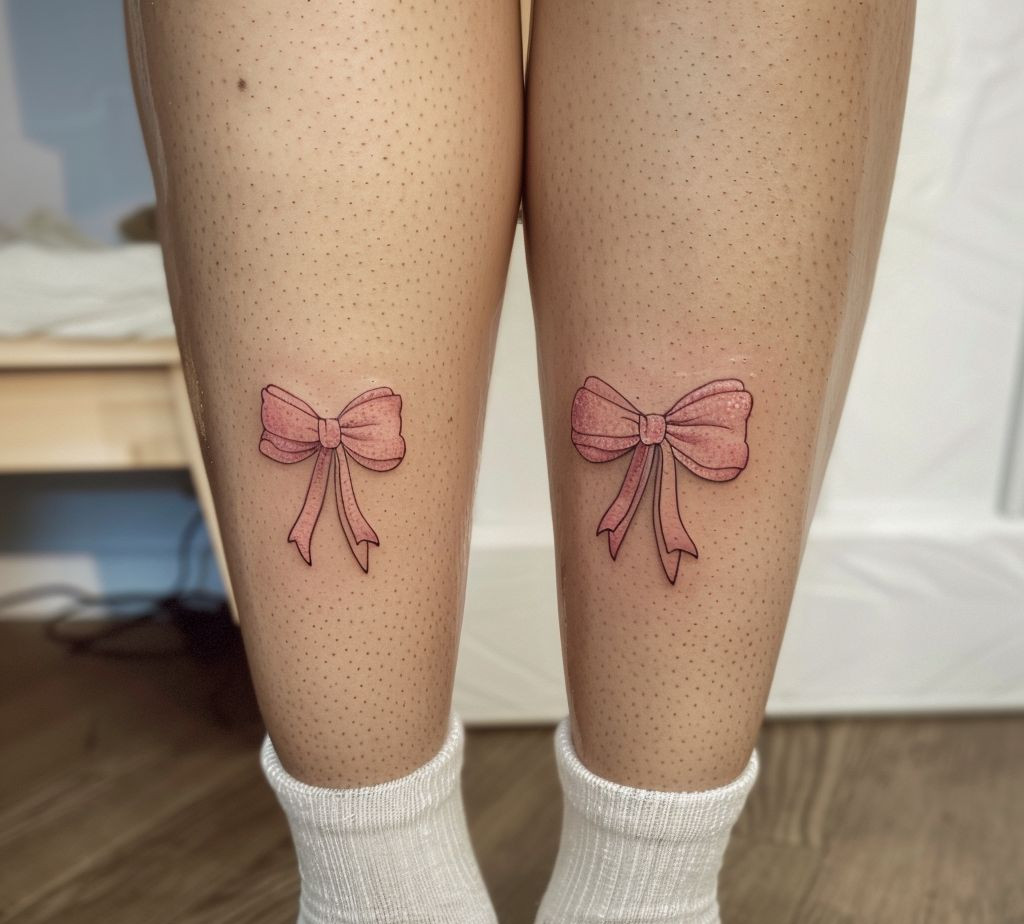 meaning of bow tattoo on the back of the leg