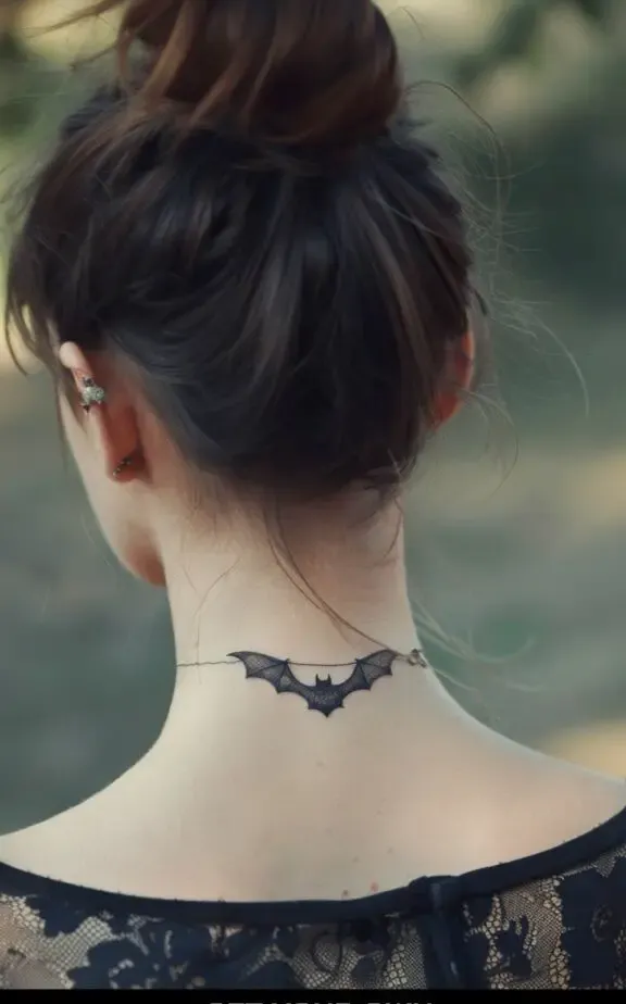 Bat tattoos design idea for ladies