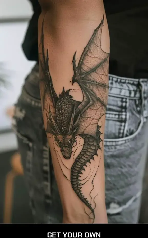 dragon wing tattoo design