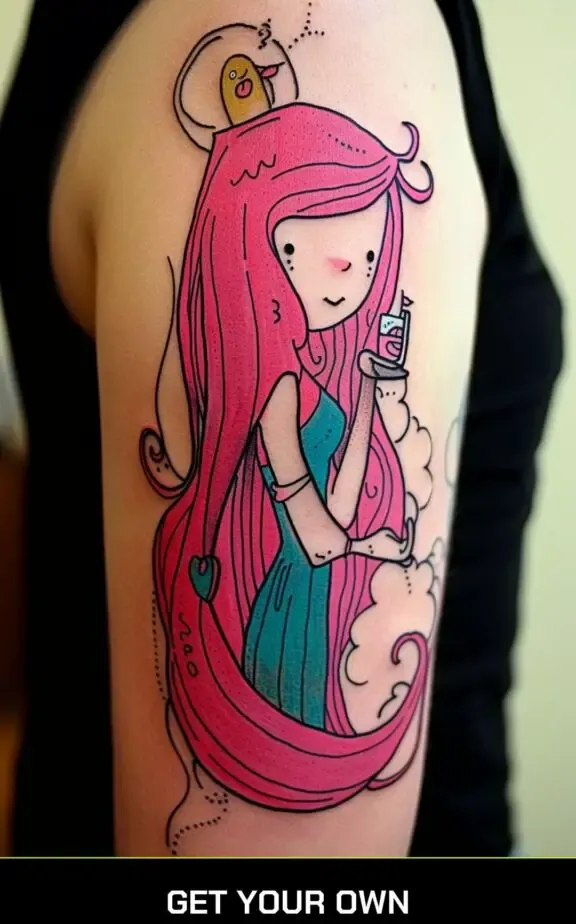a nice tattoo of Princess bubblegum from Adventure Time