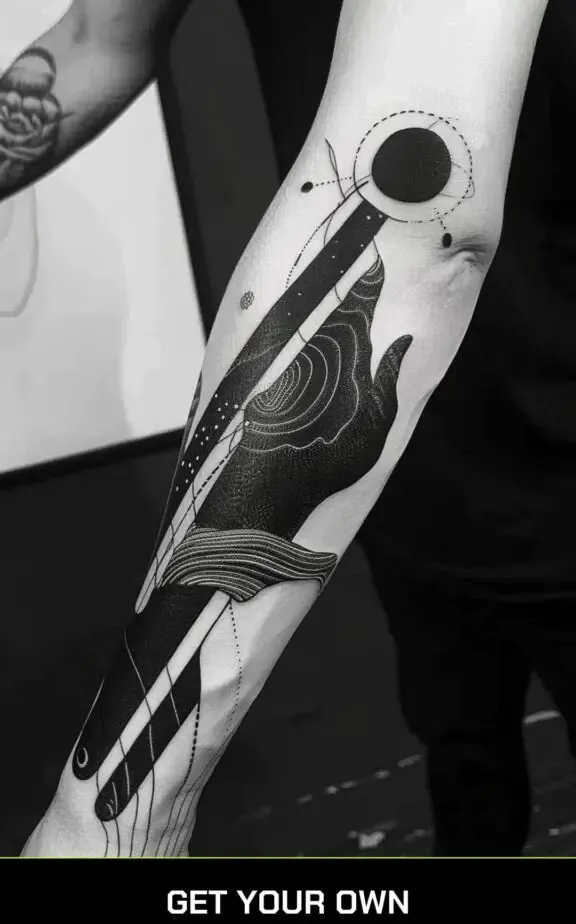 abstract blackwork sleeve tattoo design