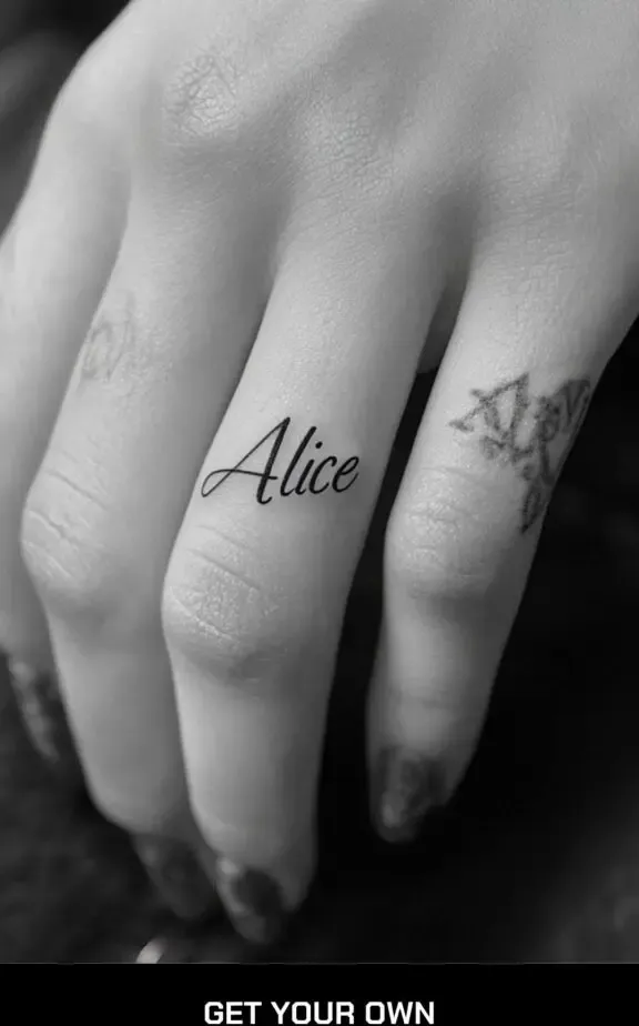 name wedding ring tattoo ideas