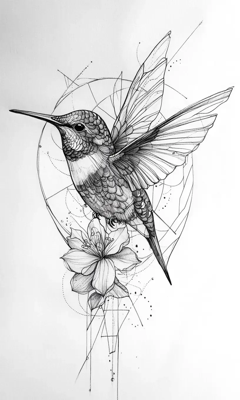 Hummingbird Tattoo Drawing-11