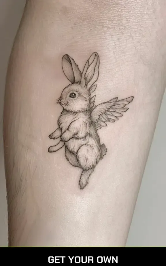 rabbit with wings tattoo