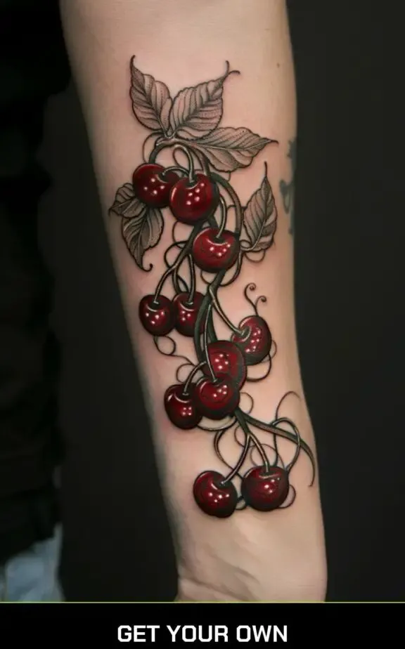 cherry vine tattoo idea