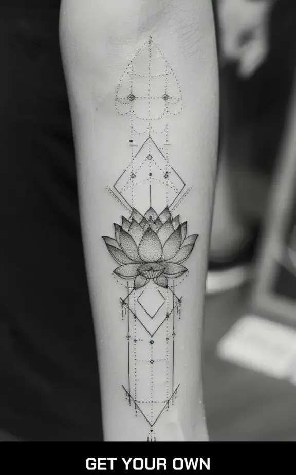 lotus geometric tattoo designs