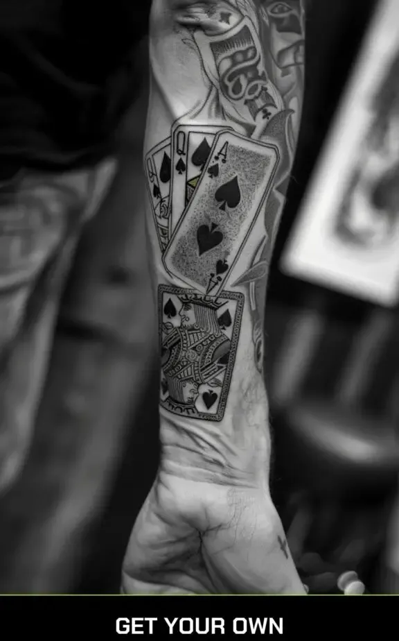 royal flush poker tattoo