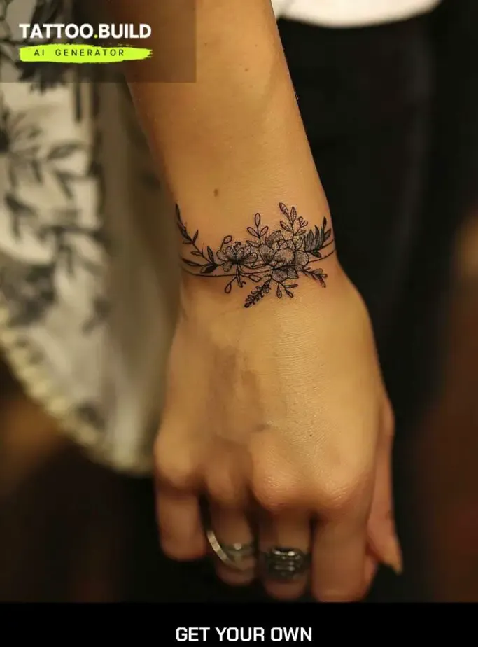 Floral Bracelet Tattoo