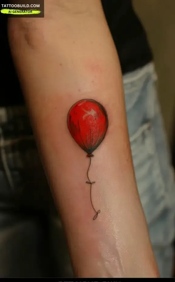 cute little balloon tattoos for women