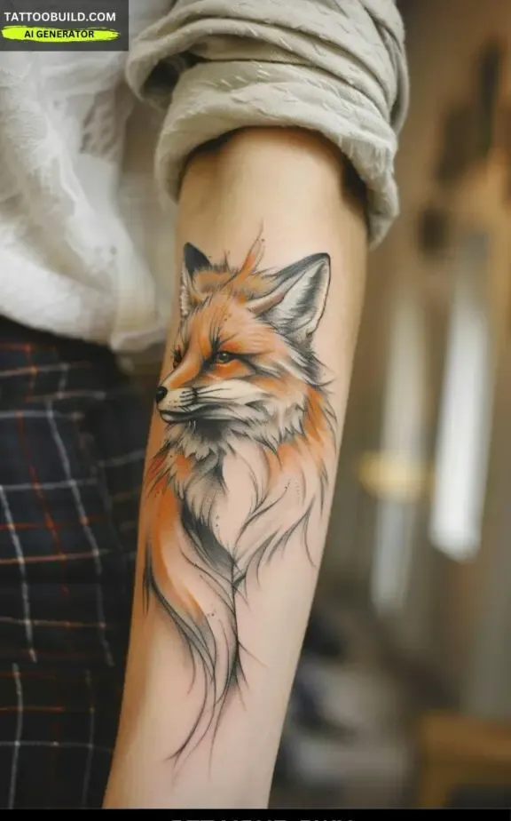 fox as a meaningful forearm tattoo for women