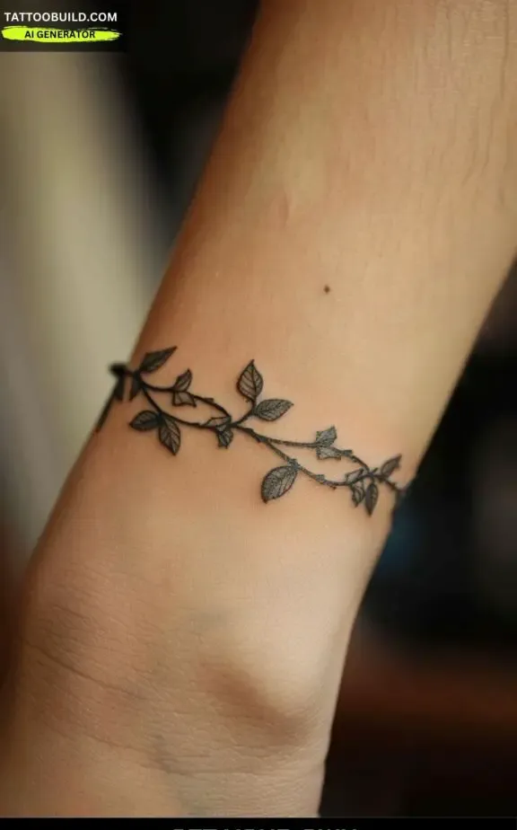 vine feminine bracelet tattoo