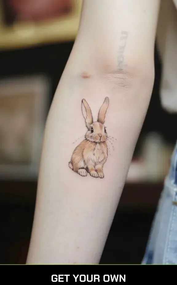 minimalist bunny tattoo idea