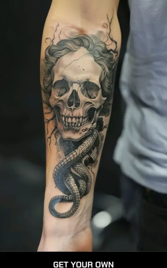 Skull medusa tattoo