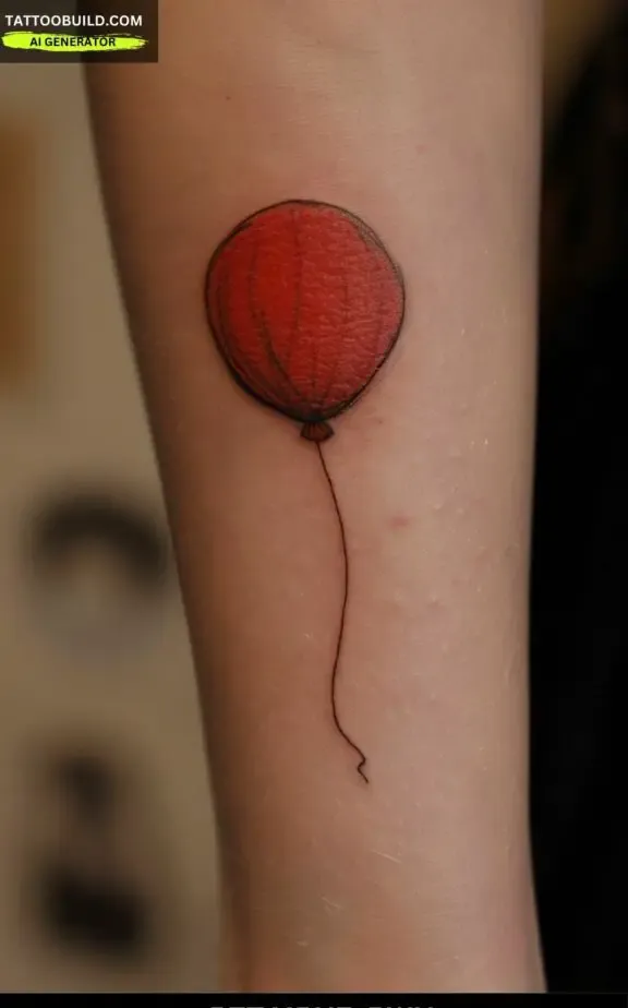 cute little balloon tattoos for ladies