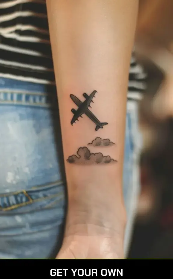 airplane and clods tattoo