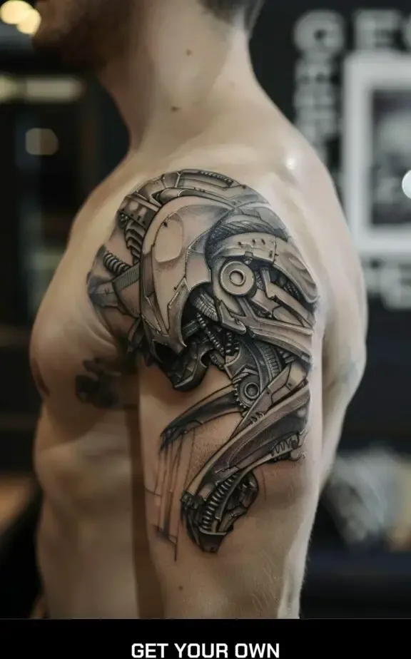 biomechanical shoulder tattoo