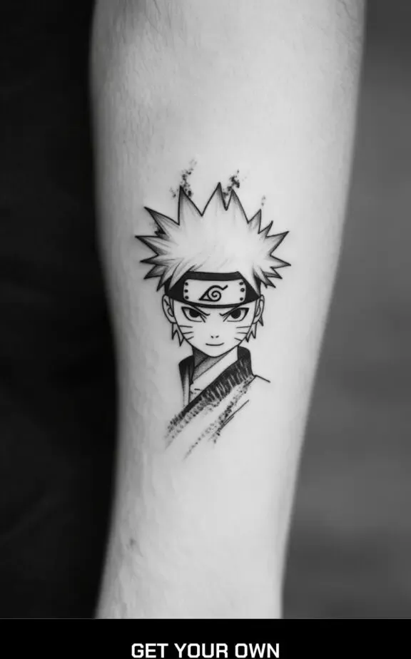 minimalist anime tattoo