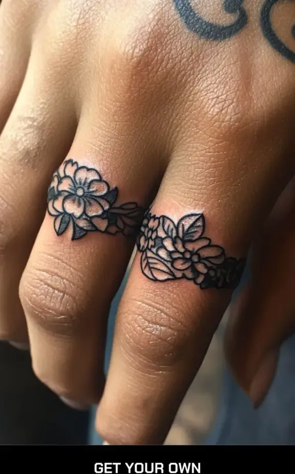 floral wedding tattoo