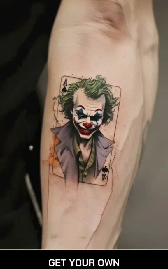joker from poker game tattoo