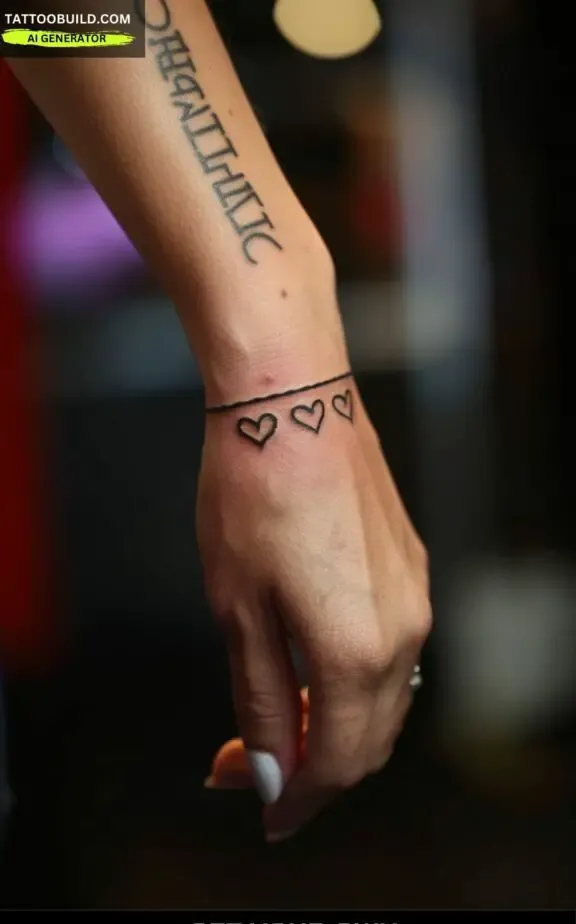 love symbol eminine bracelet tattoo