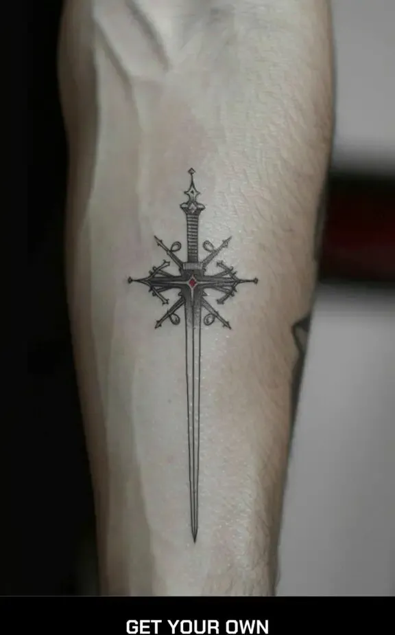 sword forearm tattoo