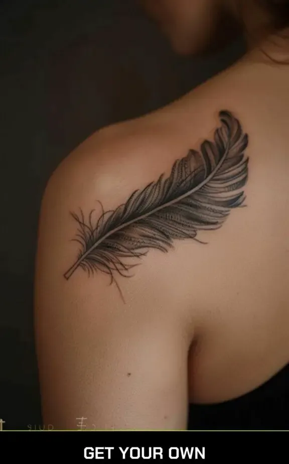 simple feather tattoo idea