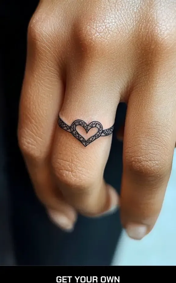 matching symbol wedding ring tattoo ideas
