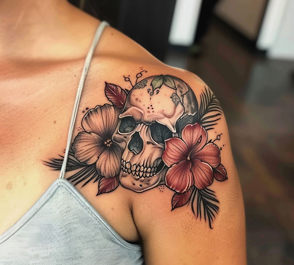 Best placement for flower and skull tattoo