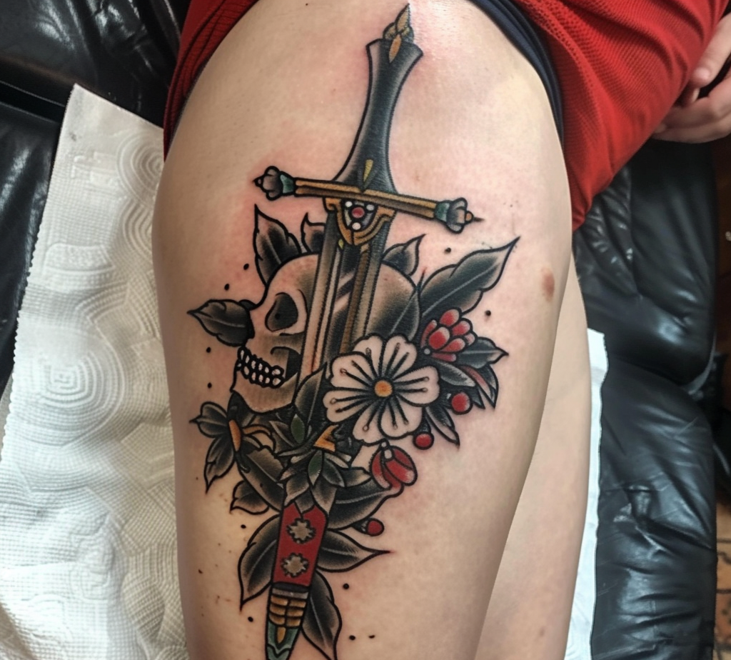 skull with dagger tattoo meaning