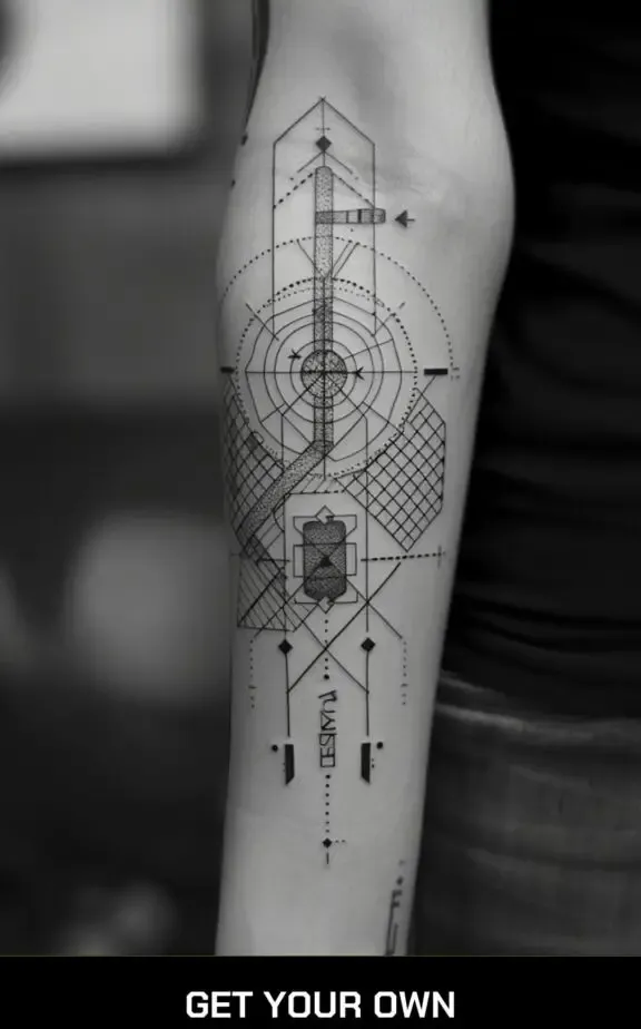 geometric fine line tattoo designs